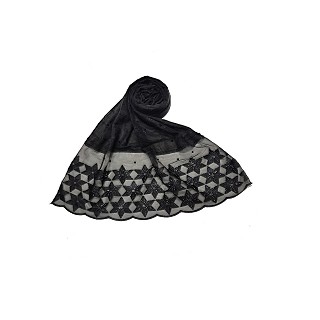  Diamonds and Moti Studded, Cotton Box Checkered  Scarf